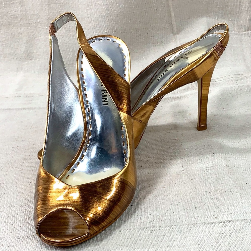 Gianni Bini 4" Sling Back Copper Pumps 8.5
